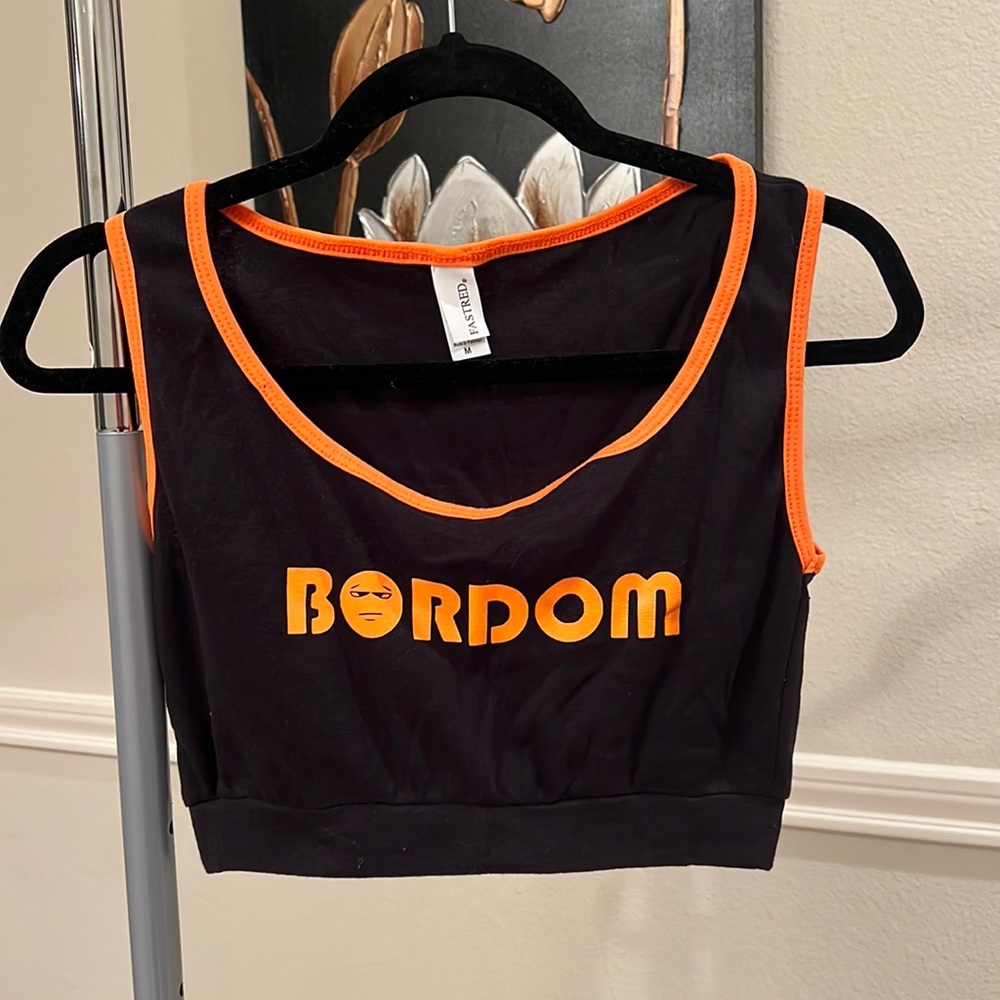 Orange and black BORDOM two piece